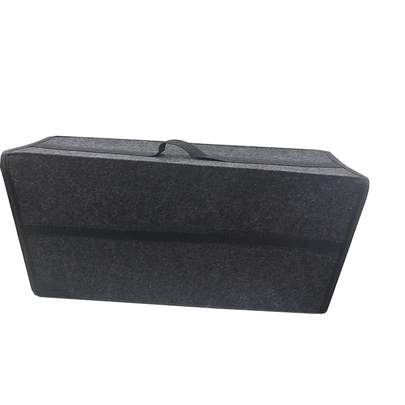 Borsa organizer per bagagliaio di un'auto antiscivolo grigio nero Scatola portaoggetti in feltro morbido multiscomparto per strumenti di avvio e accessori auto