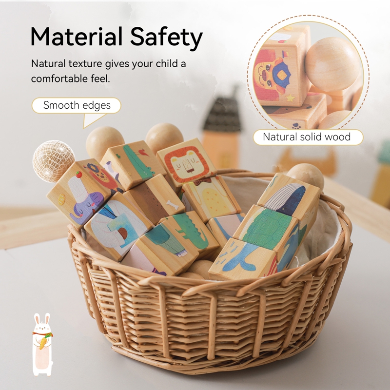 Sonajeros de madera para bebé, juguete giratorio con forma de Animal, bloques a juego, ejercicio para bebé, rompecabezas de coordinación, juguete Montessori, regalo para niños, 1 unidad