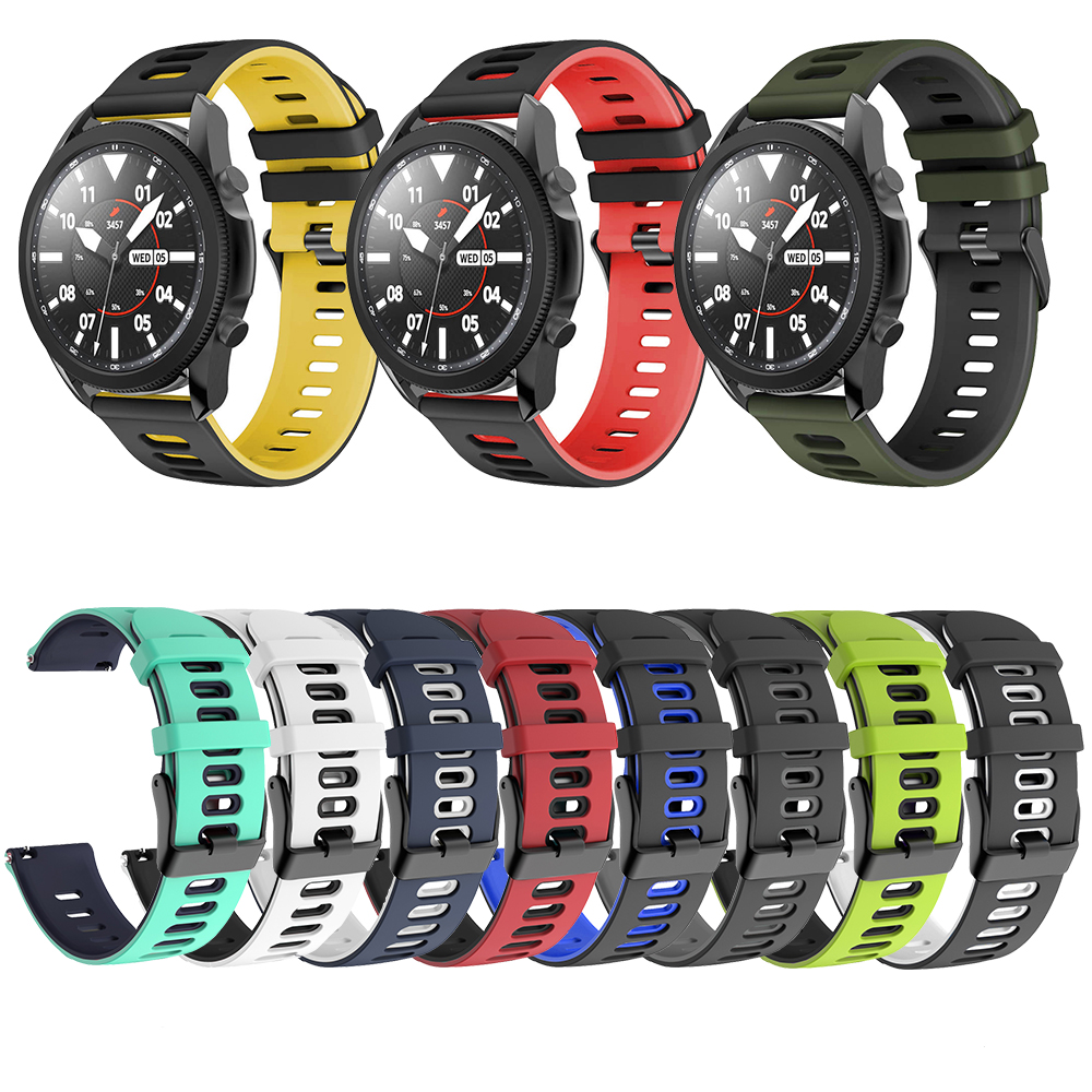 Pulseira de silicone de 20mm e 22mm para galaxy watch, gear s3 frontier, amazfit gtr 47mm/gtr 3/gtr 3 pro/gtr 2-2e pulseiras de relógio