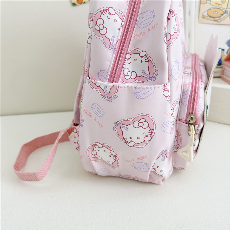 Anime Cartoon Kuromi Melody Cinnamoroll Backpack Boys Girls Cartoon Hello Kitty Kawaii Canvas Fashion Children's Schoolbag