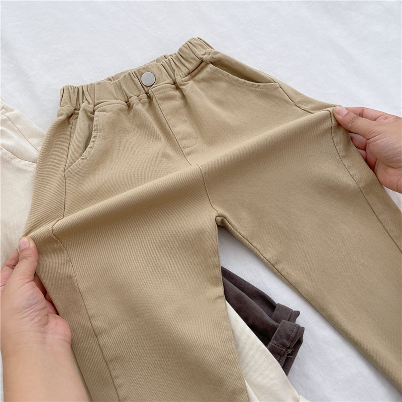 용수철 캐주얼 바지, 2-8 세 어린이 하렘 바지, 여름 여아, 루즈 단색 스포츠 바지, 어린이 패션 의류