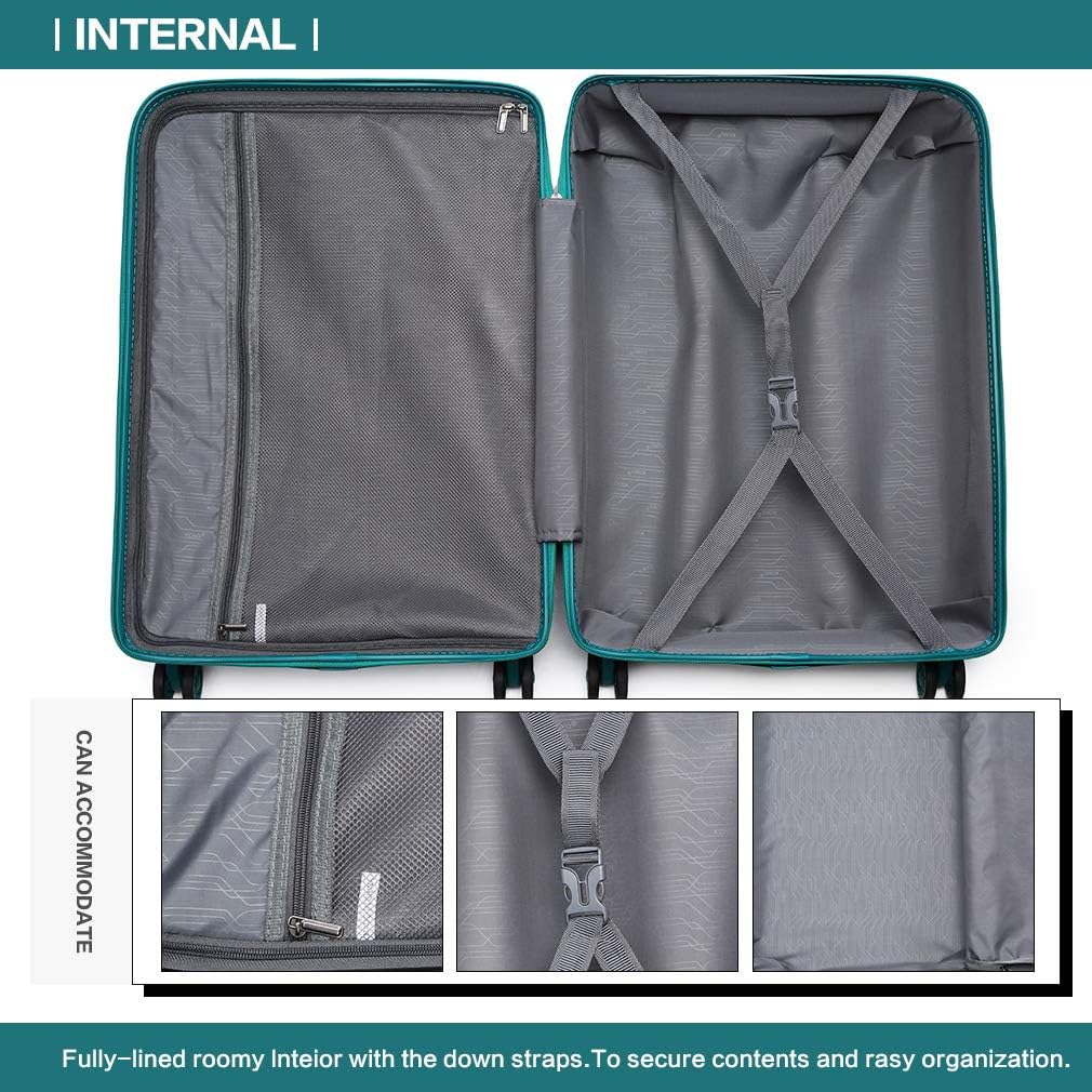 KONO TSA Lock Caja con ruedas de polipropileno liviana y moderna de 4 rollos 66 L resistente al desgaste (65x44x27 cm)