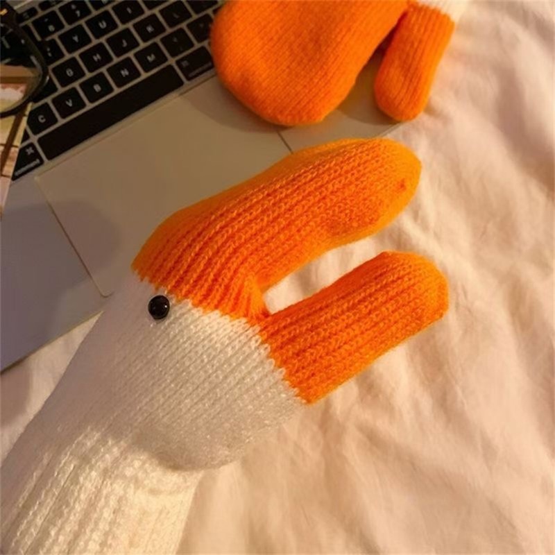 Nuevo estilo creativo divertido manopla de lana de ganso mujeres Otoño Invierno cálido polar grueso a prueba de frío encantador pareja estudiante Navidad