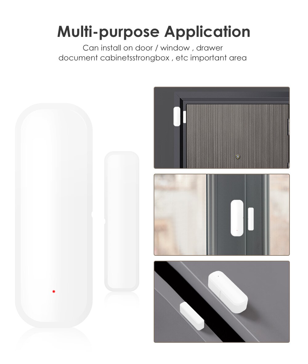 Tuya WiFi スマートドアセンサースマートホームドア開閉検出器ウィンドウセンサースマートライフは Google ホーム Alexa で動作します