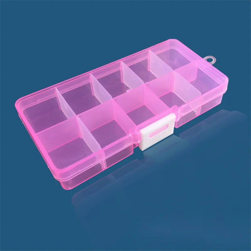 10 Grid Transparent Fixed With Slot Beaded Anti-string Grid Plastic Storage Box Jewelry Classification Parts Division Box