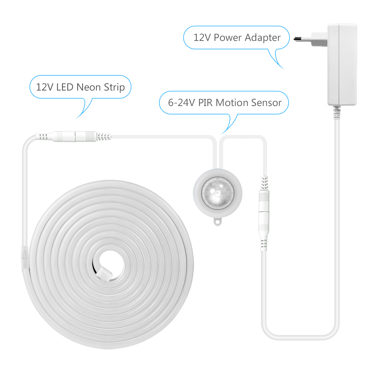 Slimme draadloze PIR bewegingssensor LED-strip licht neonbord COB12V lichttape voor doe-het-zelf keuken kerst achtergrondverlichting lamp decoratie