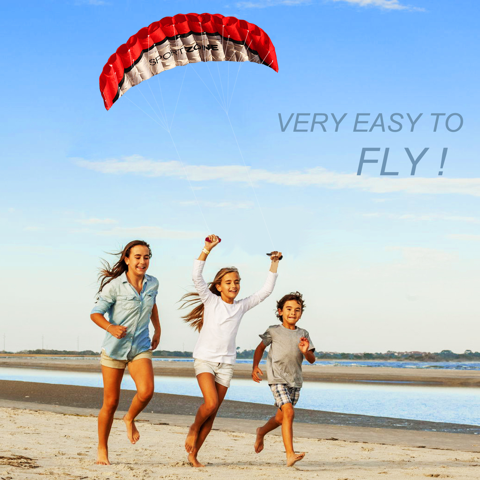 Chất Lượng Cao 2.5M Đỏ Đôi Dây Simili Parafoil Diều WithFlying Dụng Cụ Điện Viền Thuyền Buồm Kitesurf Rainbow Thể Thao Bãi Biển