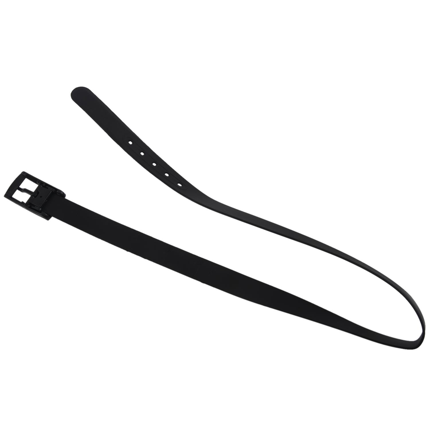 Men's Women's Silicone Belt Rubber Plastic Buckle Plain Leather Style Adjustable-Black