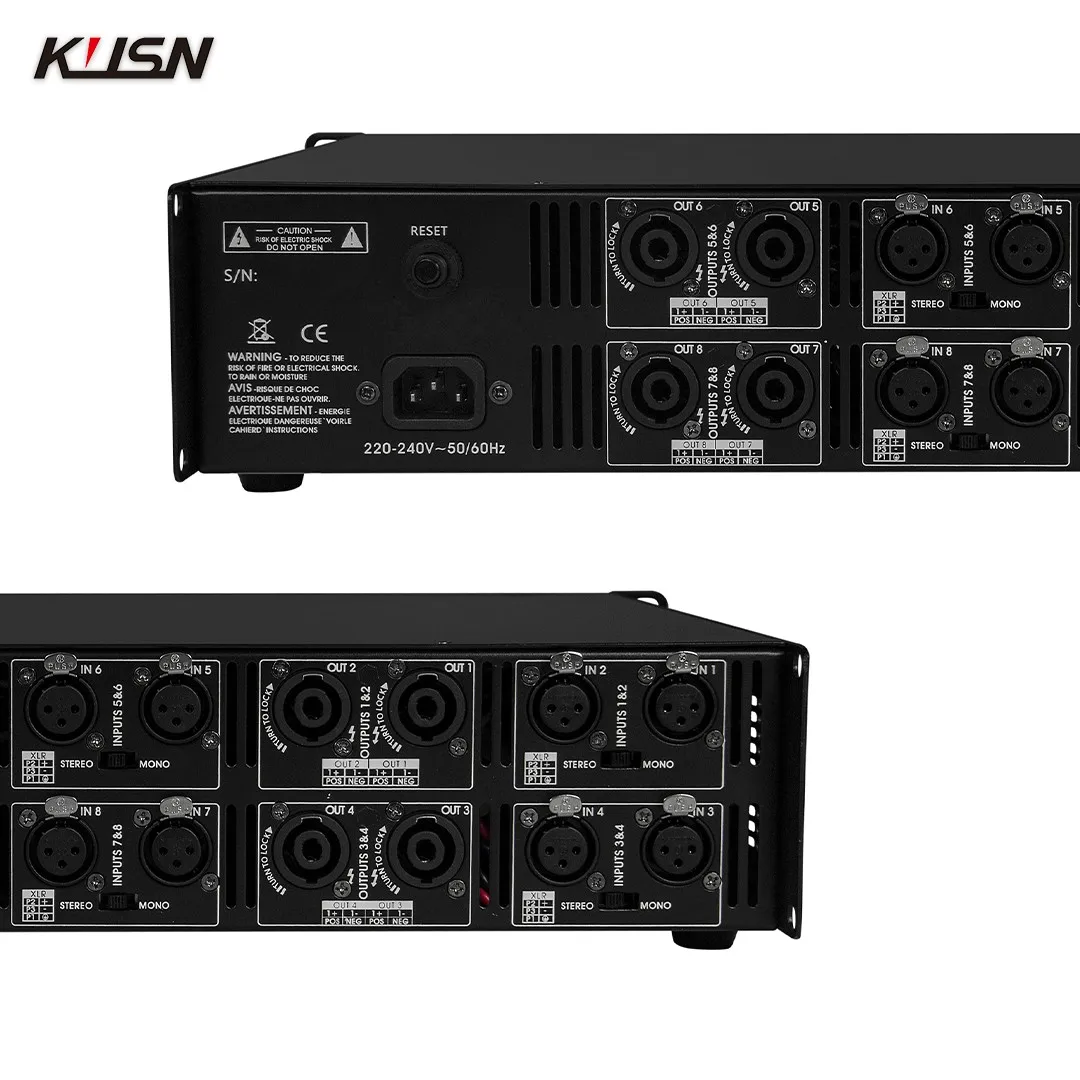 300Wx8 8 Ohm Professional CLASS D Digital Amplifier Stereo Power Factor Correction High-End Large Performances Bars Party