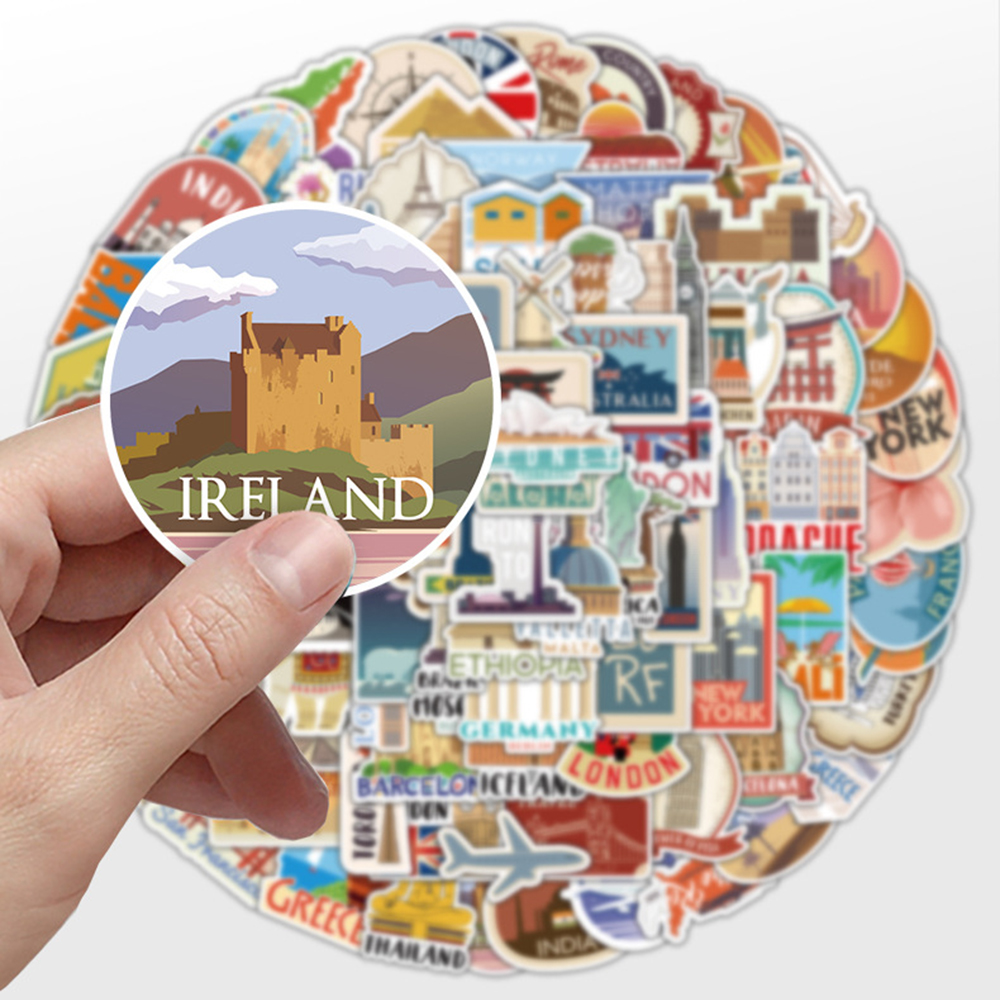 10/30/50/100 個世界的に有名な建物ステッカー美的旅行ランドマークデカール落書き DIY 電話スーツケース荷物壁ステッカー