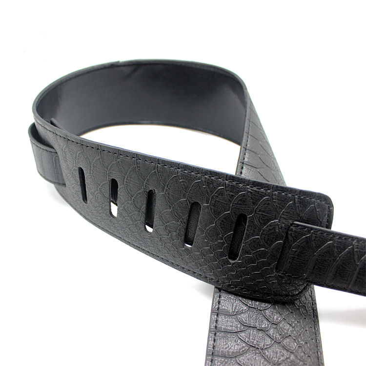 JEStrap-Ceinture brodée souple en cuir véritable, réglable, basse classique, accessoires de passe-temps de musique, 2.5 po