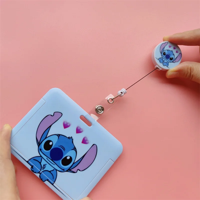 Disney Stitch Đựng Thẻ Có Thể Thu Vào Kẹp Khóa Ngang Huy Hiệu Thẻ Máy Giữ Bác Sĩ Y Tá Thẻ Kẹp Treo Giấy Chứng Nhận
