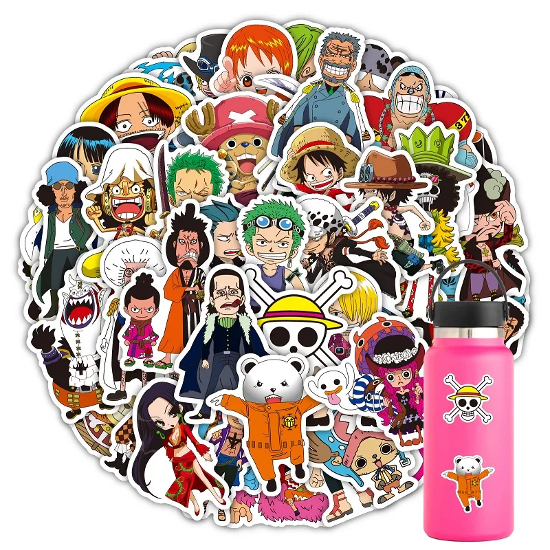 50/100Pcs 일본 애니메이션 원피스 그림 Luffy 장난감 스티커 노트북 오토바이 스케이트 보드 컴퓨터 휴대 전화 스티커 장난감 선물