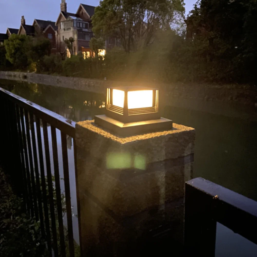 Luz solar do pilar, luzes dos tampões do poste, lâmpada impermeável do poste da cerca ao ar livre, para postes de madeira do jardim gramado acampamento verão deco