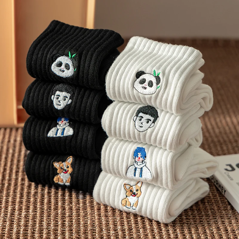 Nueva moda Primavera otoño calcetines de hombre blanco negro calcetines deportivos Casual sudor absorbente transpirable calcetines de baloncesto Meias EU 38-43