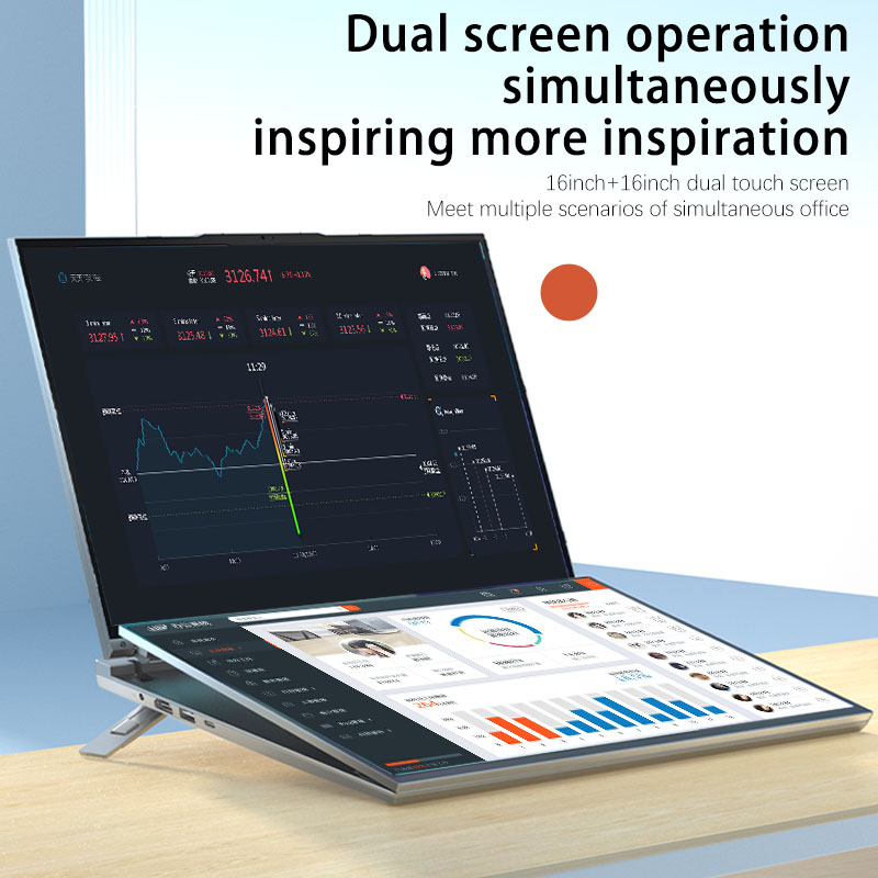 CRELANDER 16" Dual Touch Screen Laptop Intel i5i7 12th Gen 12 Cores IPS Screen 32GB RAM M2 SSD Windows 11 Intel Laptop Computer