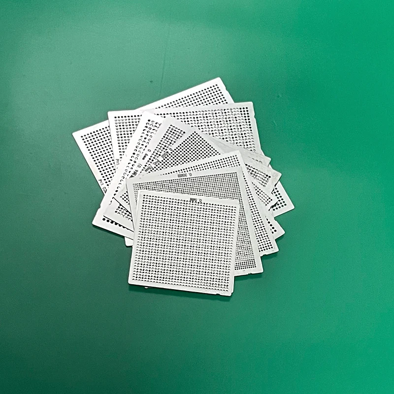 Juego de 10 Uds. De plantilla de Reballing BGA Universal multifunción 0,76 0,65 0,6 0,55 0,5 0,45 0,4 0,35 0,3 0,25mm Kits Bga calor directo