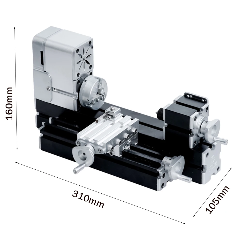 Mini All Metal Lathe Machine DIY Tool Benchtop Wood Lathe Woodworking for Hobby Sience Education Modelmaking AC110V-240V 36W