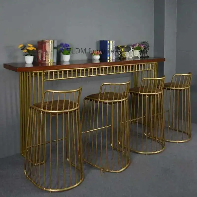 Nordic ferro forjado designer cadeiras de barra móveis cozinha hotel dourado volta cadeira barra luz luxo sala estar lazer fezes barra