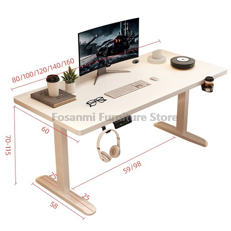 Electric Adjust Height Office Desk with Display Wide and Sturdy Computer Table Gaming Home Room  High-quality Board Motion Desk