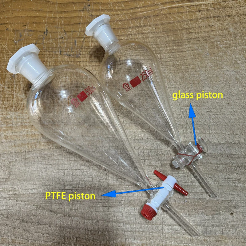 60ml-1000ml Lab Glass Pear-Shaped Separatory Funnel Separating Eurify Essential Oil Chemical Experiment Separation