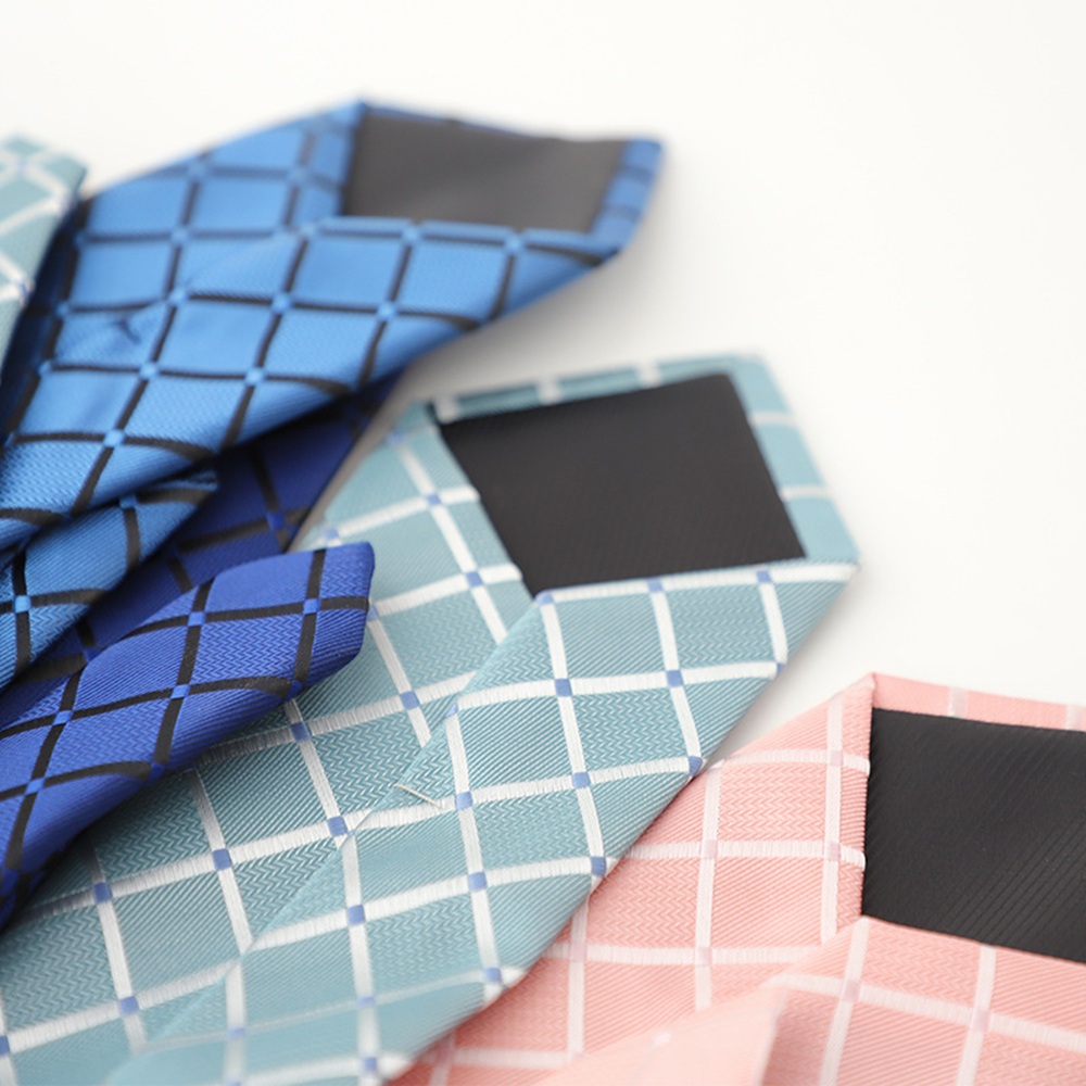 Luxuriöse 8-cm-Herrenkrawatte mit Karomuster und Karos für Herren, Bräutigam, Trauzeuge, Jacquard, gewebt, Ascot, formelles Business-Party-Zubehör