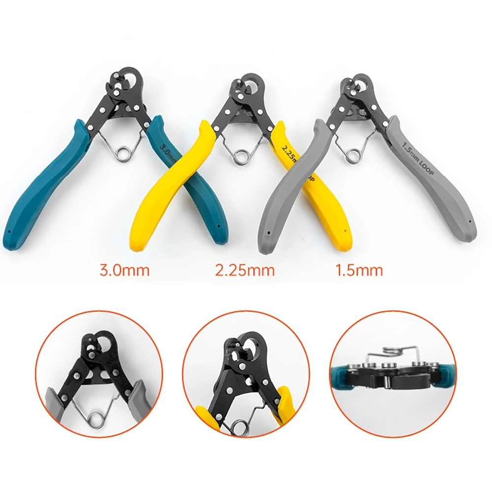 Draht Roll Zange Set 1,5/2,25/3mm Für Draht Wicklung Biegen Reparatur Schmuck Machen Werkzeug Runde Nase Zange für Draht Ring Verpackung