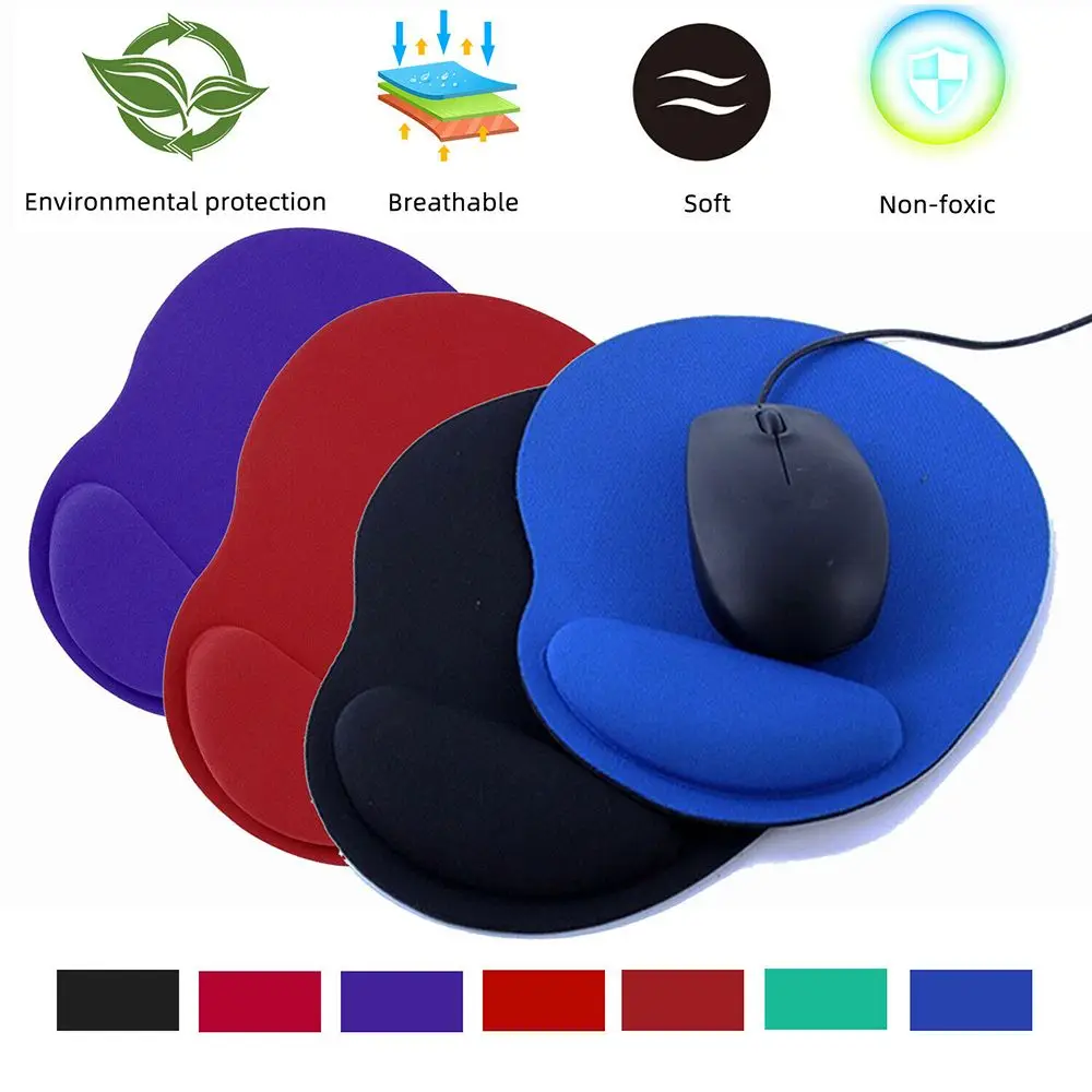 Ergonomic Wrist Rest Mouse Pad Comfortable Wrist Support Non Slip Mice Mat PC Laptop Computer Gamer Soft Solid Color Mousepad