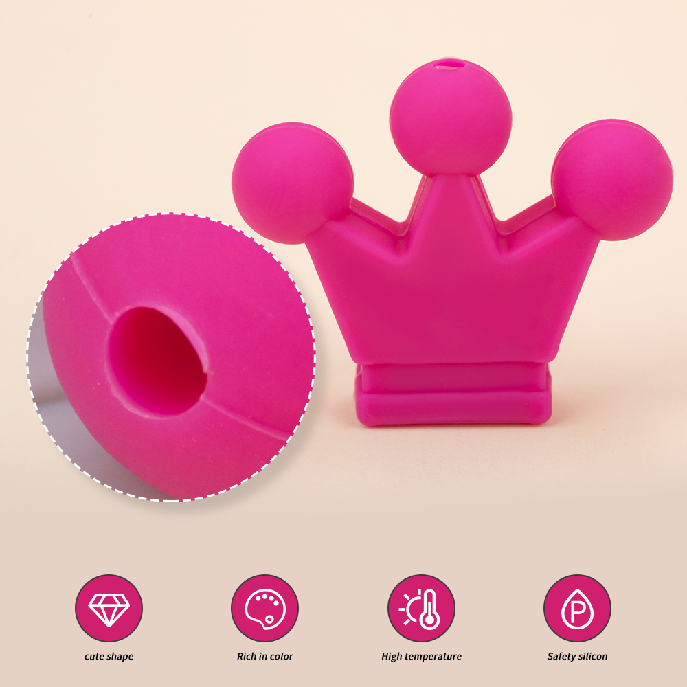 Kiveoct 10 peças de contas de silicone com laço de coroa, contas de gravata borboleta para fazer jóias, colar diy, acessórios de chaveiro
