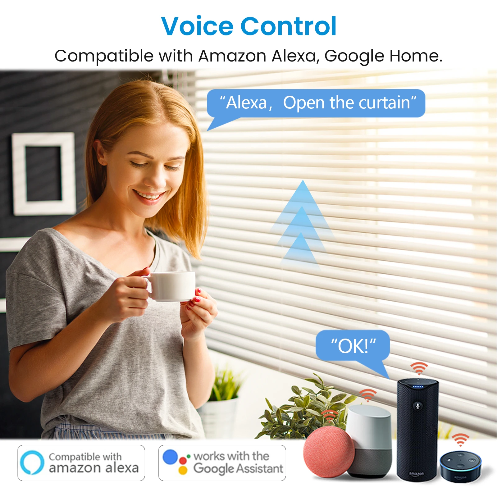 LoraTap Tuya Smart Life ZigBee 3,0 persianas enrollables interruptor de escena control remoto Google Alexa Echo asistente de hogar