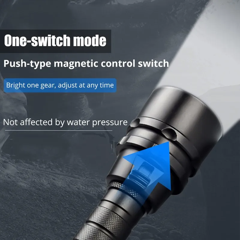 Potente linterna de buceo LED Super 8000LM 3/5LED antorcha subacuática profesional IP8 lámpara de clasificación impermeable usando batería 18650