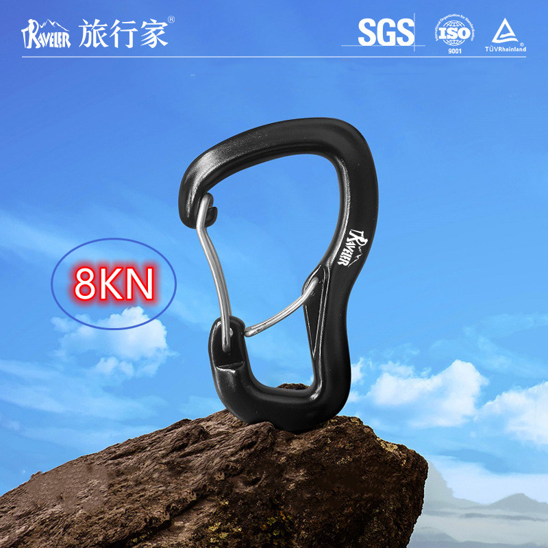 Прочный алюминиевый зажим для карабина, прочность 800 кг для качелей на открытом воздухе, путешествий, упаковки в упаковке, прочный и нержавеющий карабин