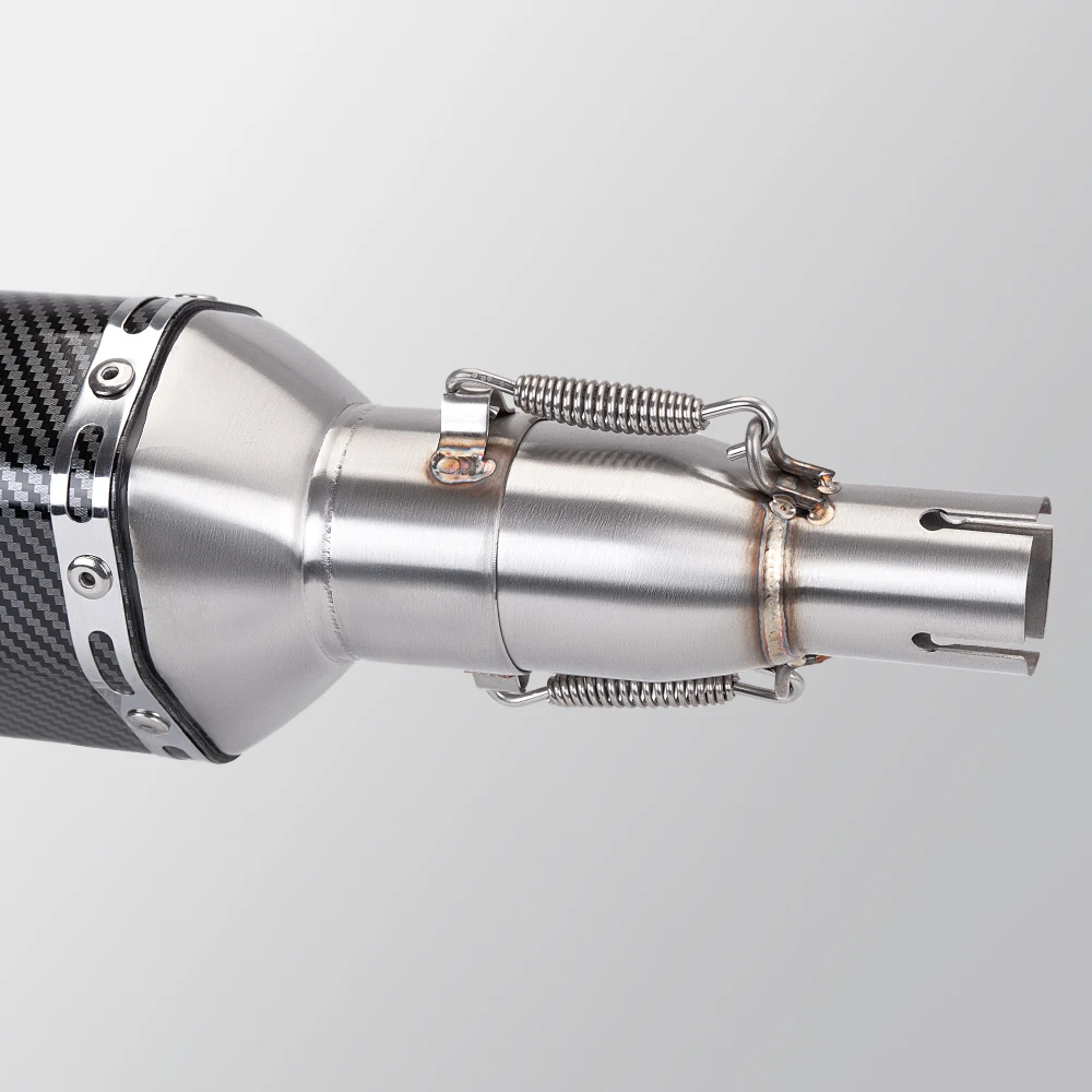 Motorcycle Modified Exhaust Pipe, Suitable for 28-45mm Adapter, 51mm Middle Link Pipe, Various Sizes