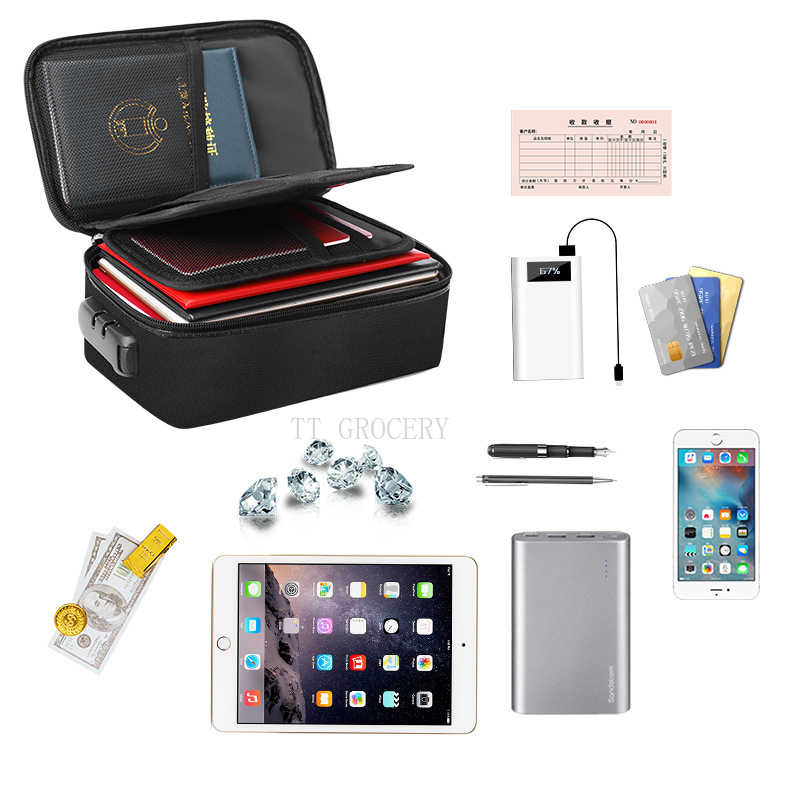 Tragbare feuerfeste, wasserdichte Dokumentenmappe, Geldtasche, feuerfeste Geldtasche, Lipo-sichere Tasche, Mini-Laptops