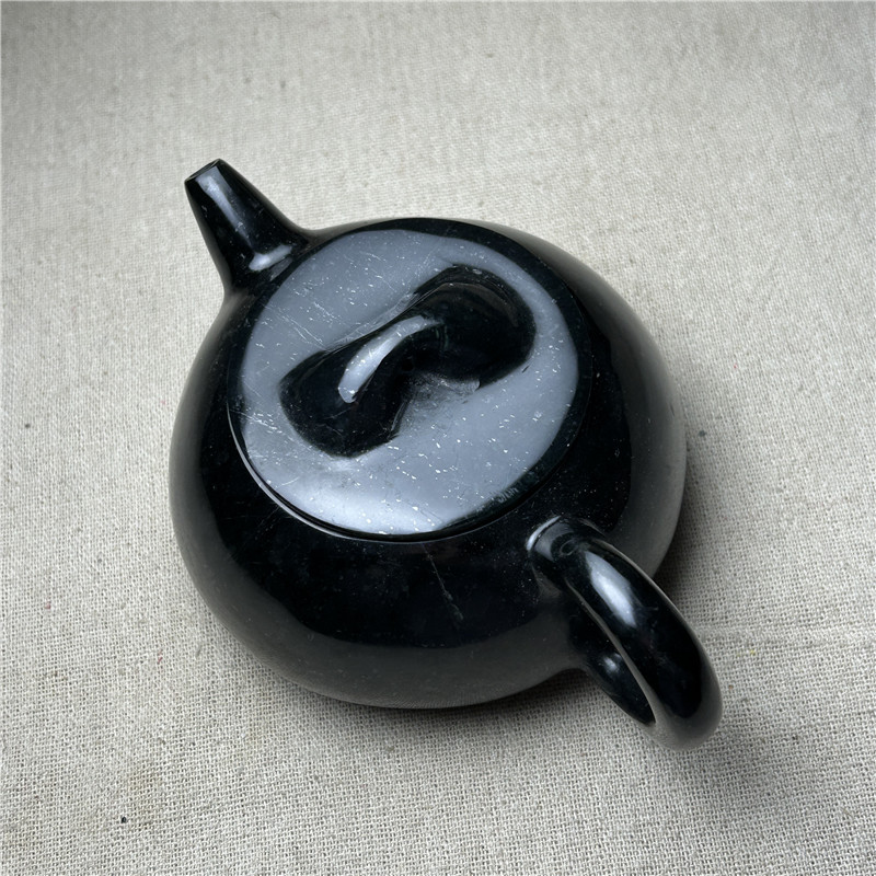 Juego de té de Jade verde oscuro, tetera de Jade, taza de agua de Jade oscuro