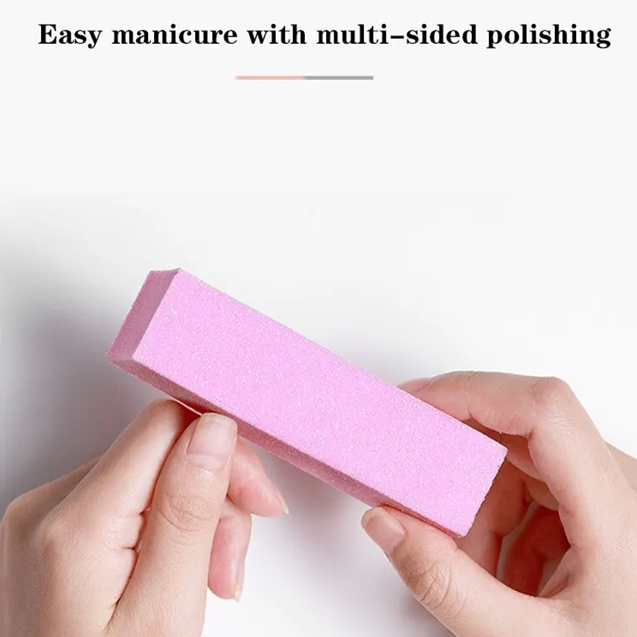สีชมพู Buffing Sanding Files บล็อก Pedicure ทําเล็บมือฟองน้ําเล็บบัฟเฟอร์ Grindig ขัดไม่มีเจ็บเล็บเครื่องมือ