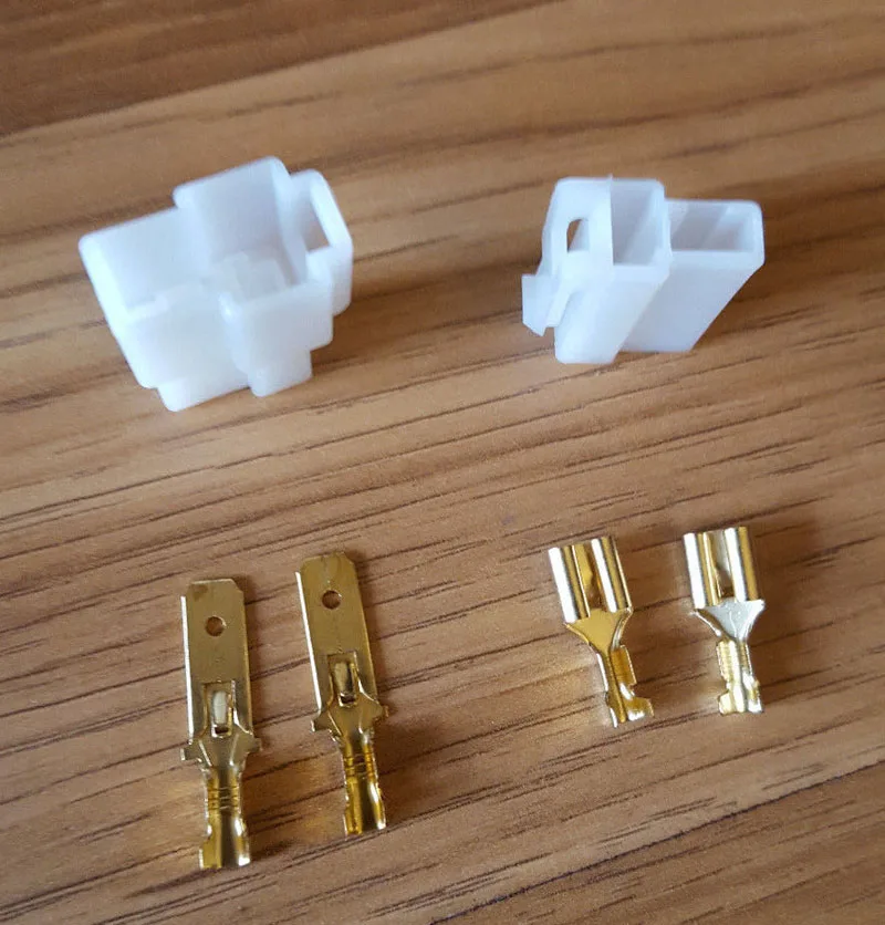 Pack 2pcs T-Type DC Power Supply Socket Connector Adapter For VHF/UHF Kenwood ICOM Yaesu Two Way Radios Set Male + Female Plug