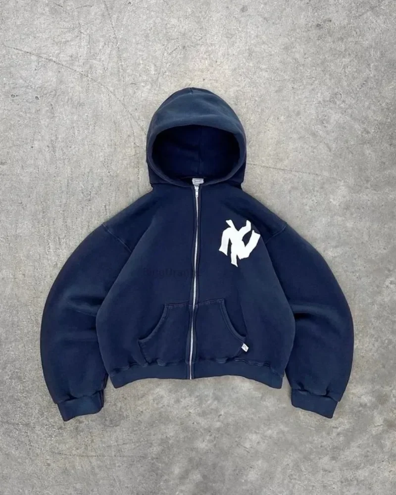 パーカープルオーバートレーナー Y2K ストリート新原宿ヒップホップレトロレターパターン高品質パーカー婦人服
