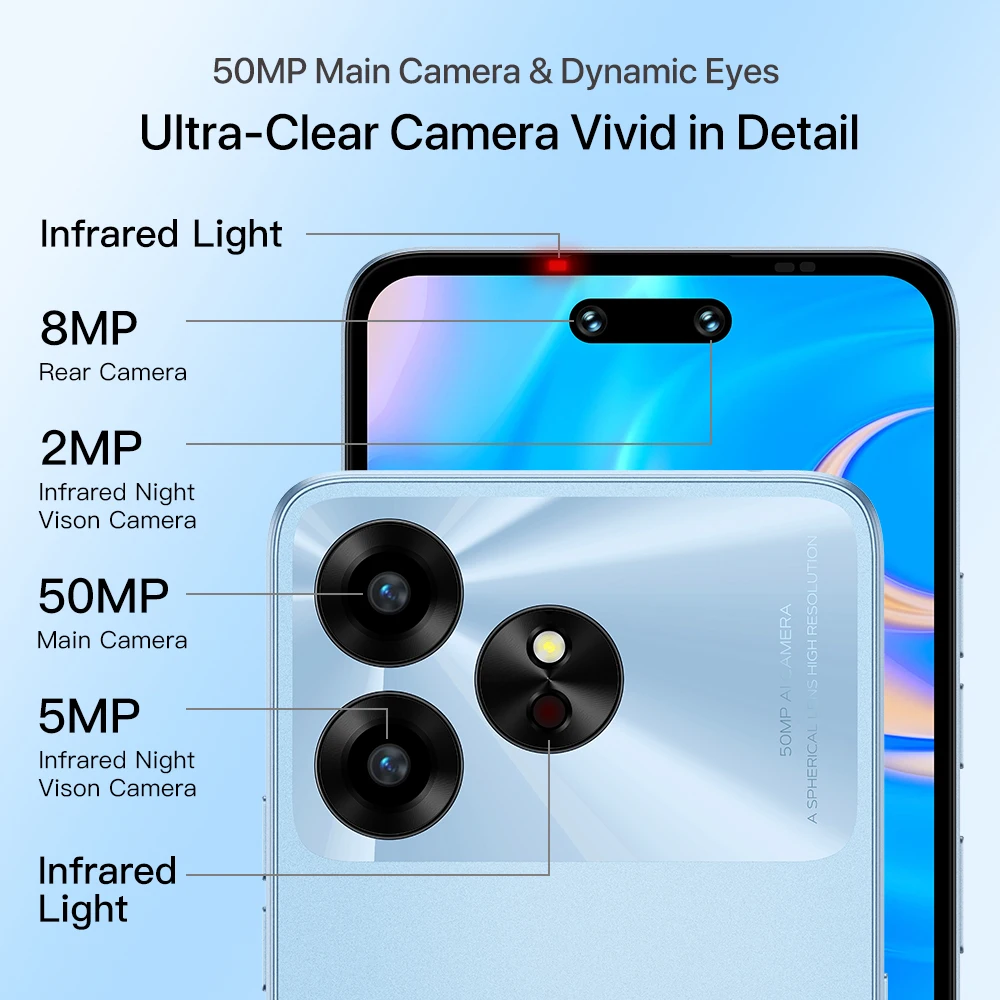 [NUEVO 5G] UMIDIGI G6 5G Smartphone 5G Android 13 Dimensity 6100+ 6+6GB 128GB 6.57” 90Hz 50MP Cámara dual ultraclara para el cuidado de los ojos NFC