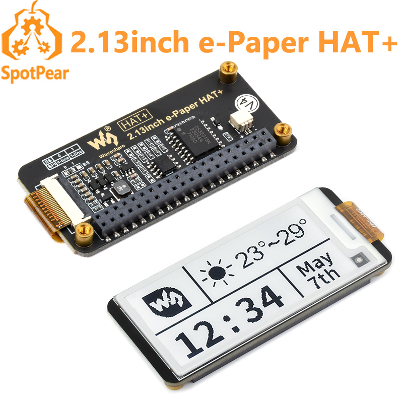 Sombrero de papel electrónico de 2,13 pulgadas + Black-blanco 250x122 e-ink para Raspberry Pi /Jetson Nano /Sunrise X3 Pi /Pwnagotchi
