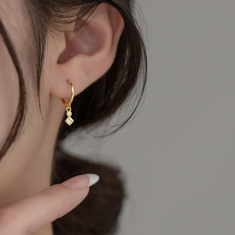 INZATT INS-pendientes de aro de Plata de Ley 925 auténtica con circonita para mujer, joyería fina Punk, accesorios de oro de 18k