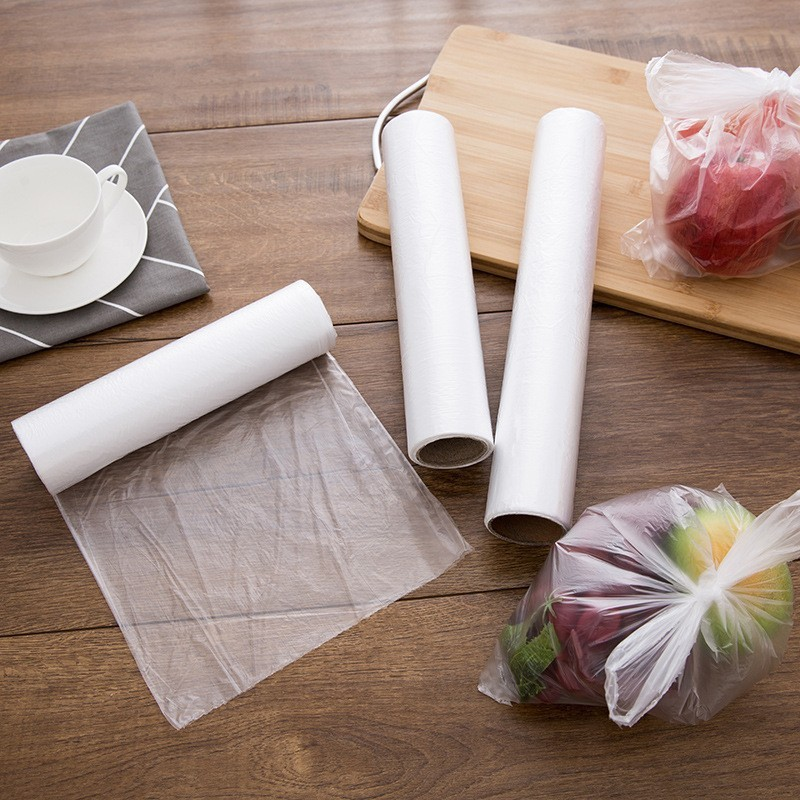 Bolsa de almacenamiento de punto de interrupción gruesa de calidad alimentaria, tipo chaleco, refrigerador con rollo, mano desechable para el hogar, 3 tamaños opcionales, 100 Uds.