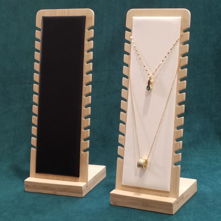 1 peça, suporte de exibição de colar de joias vertical de bambu, adequado para vendas de exibição de joias e exibição de colar familiar.