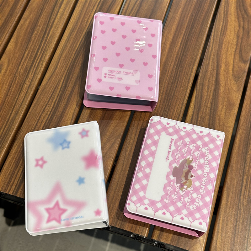 3 Inch Mini Kpop Album Cute Name Card Book Kpop Idol Card Binder Photo Album with 20 Pockets Small Card Collect Book Photo Album