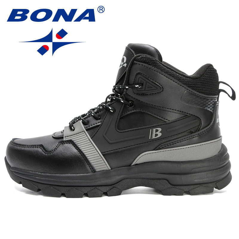 BONA-botas de nieve de felpa para hombre, zapatos de senderismo al aire libre, antideslizantes, con plataforma alta, para invierno, 2023