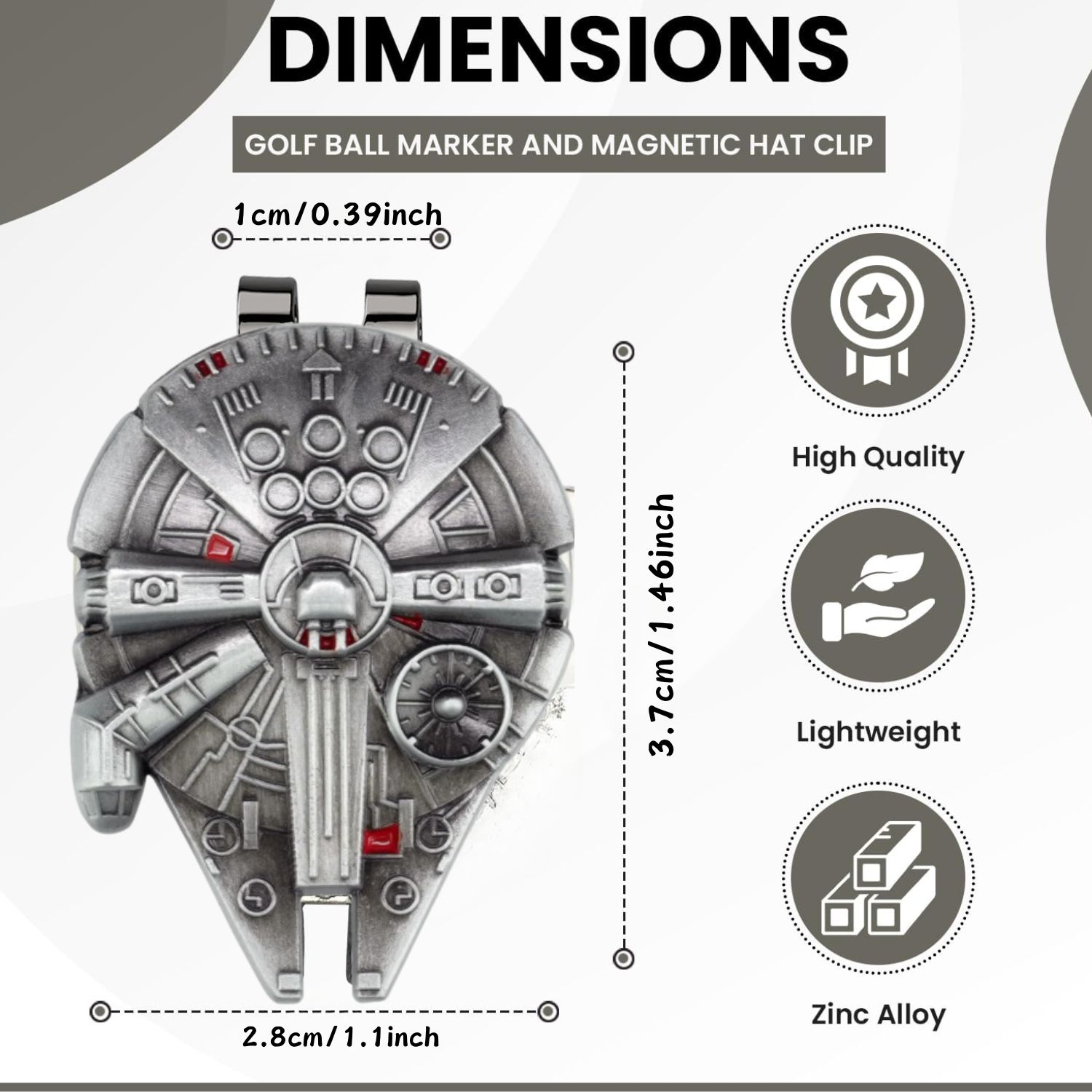 Premium Golf Ball Marker with a Standard Magnetic Hat Clip, Funny Golf Ball Marker Hat Clip for Men Women,Great Golf Accessories