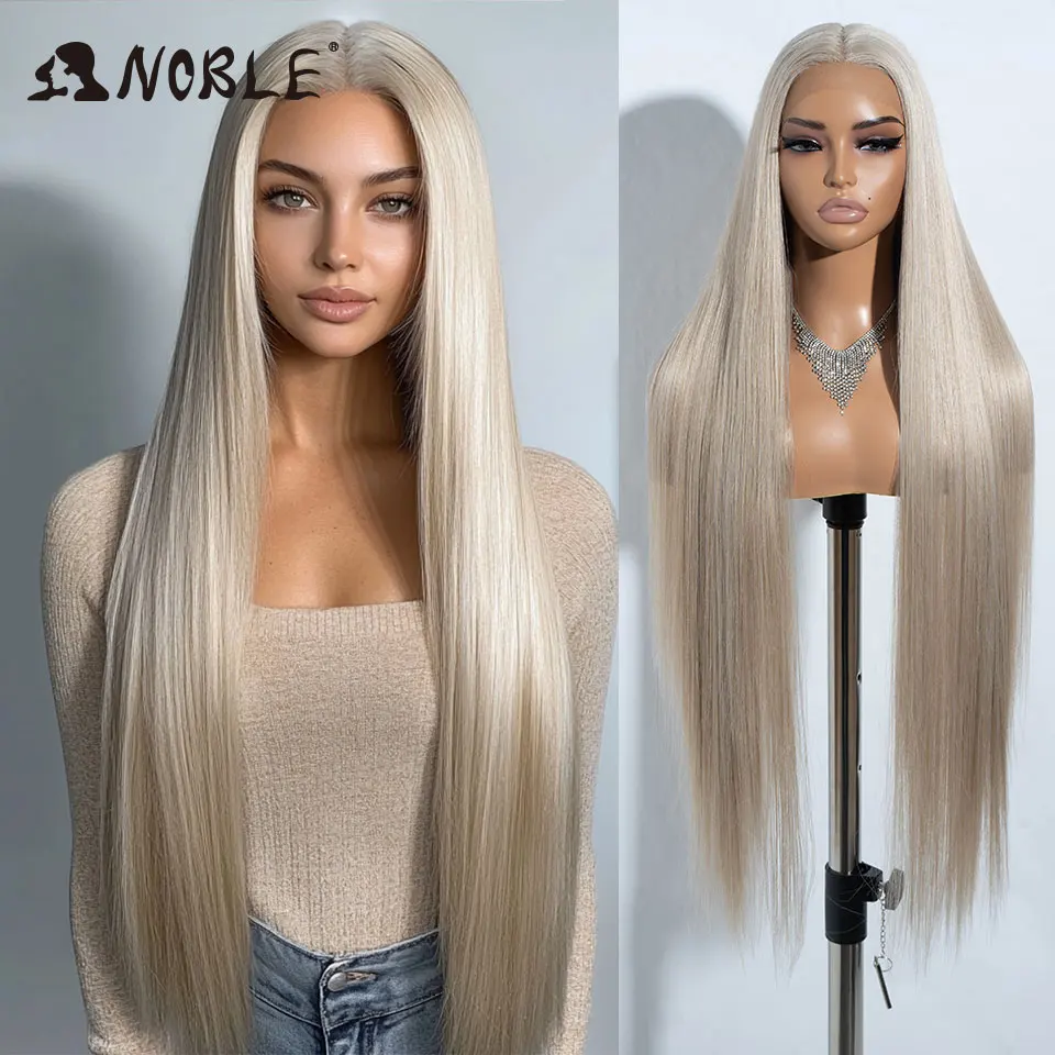 Edle Cosplay-Perücken für schwarze Frauen, gerade synthetische Spitzeperücke, 38-Zoll-Ombre-blonde Spitzenperücke, Cosplay-blonde synthetische Spitzenperücke