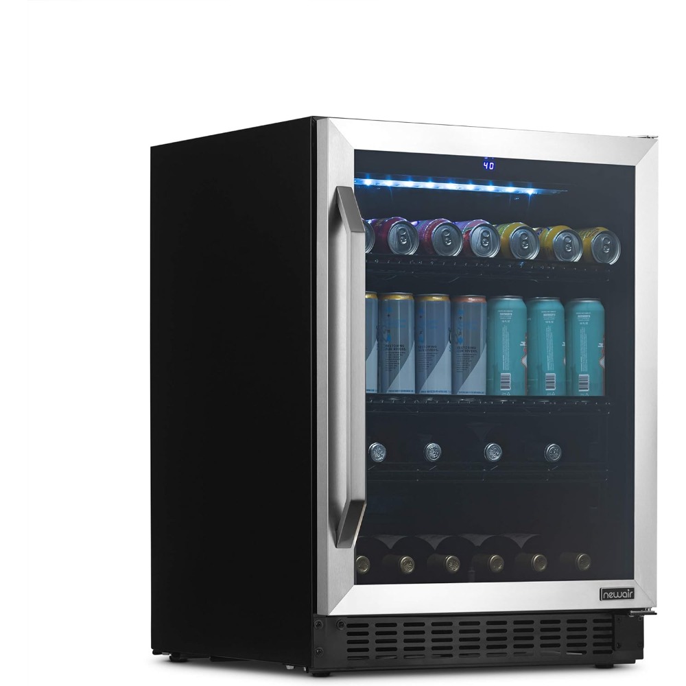 24" Wine and Beverage Refrigerator with Filpshelf, 49 Bottle or 179 Can Capacity, Built-in Beverage Cooler in Stainless Steel