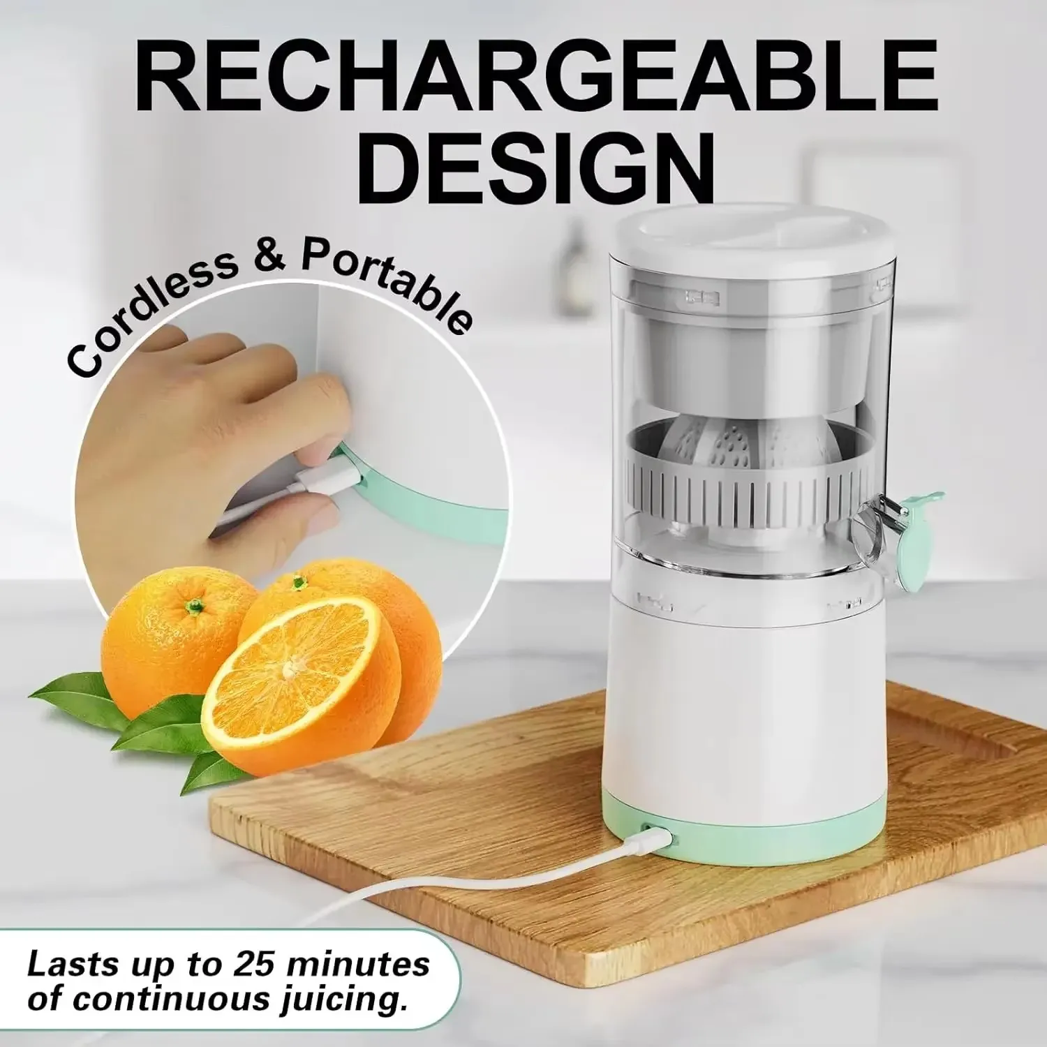 Estrattore di frutta completamente automatico Spremiagrumi domestico Macchina per succhi portatile Separazione dei residui Tazza per spremiagrumi a spirale bidirezionale