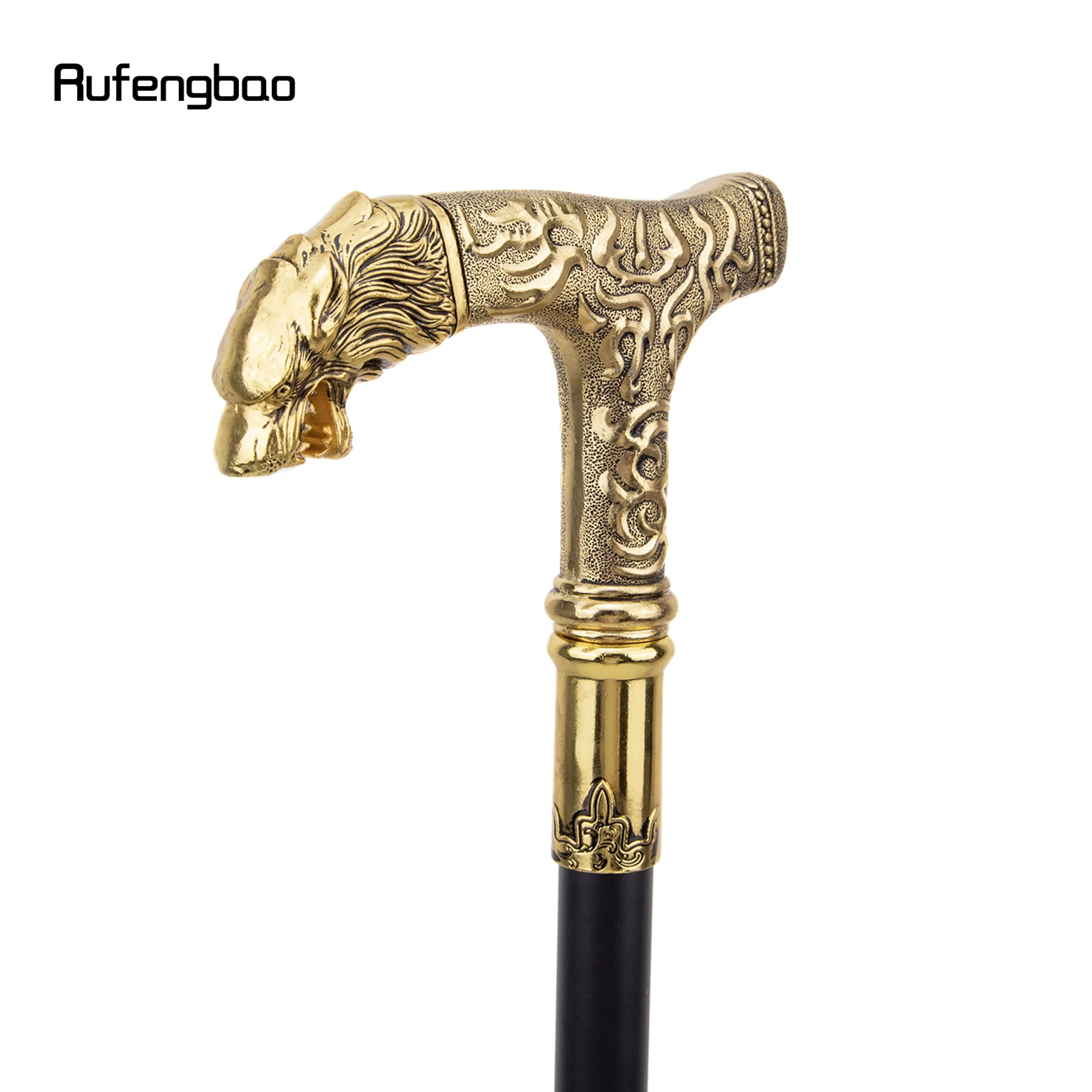 Golden Wolf Handle Single Joint เดิน Stick ซ่อนแผ่น Cane แผ่นตกแต่งคอสเพลย์ปาร์ตี้ฮาโลวีน Crosier 93 ซม